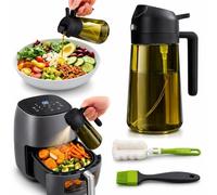MENZZA® Kit Aceitera 480 ml 4 en 1 I Pulverizador de Aceite en Aerosol I Aparatos, Utensilios y Accesorios para Cocina o Freidora de Aire I Dispensador de óleo