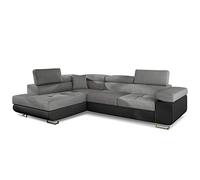 Menzzo Antoni - Sofá Convertible, Tela, Color Negro/Gris, 200