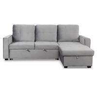 Menzzo Delacruz Sofás, Terciopelo, Plata, L230 x P159 x H94 cm