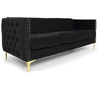 Menzzo Joshua Sofás, Terciopelo, Metal, Negro, Talla única