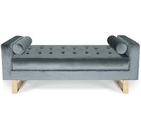 Menzzo Shell Pufs y Bancos, Terciopelo, Plata, Talla única