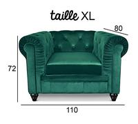 Menzzo - Sillón Grande de Terciopelo, Verde, 110