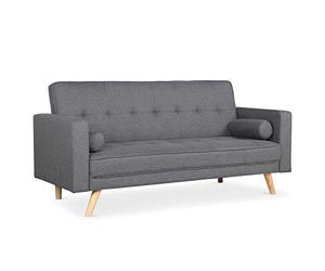 Menzzo Slow Sofá escandinavo Convertible y Muy cómodo, Tela, Gris Oscuro, Dimensions : L186 x P75 x H89 cm