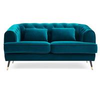 Menzzo - Sofá Acolchado de 2 plazas, Estilo Boudoir Glams, Terciopelo, Color Azul