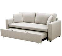 Menzzo - Sofá de 3 plazas Convertible, Zafiro, Tejido Beige