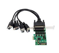 MEO 4 DB-9 Serial rs232 Ports pcie Controller Card with 1 TTL Port with Fan-out Cable