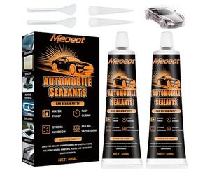 Meoeot Silicona Negra para Coche, Masilla de Carrocero Coche, Sellador Faros, Impermeable y de Secado Rápido, Adecuado para Carrocerías, Ventanas, Techos y Otros Componentes 100ml