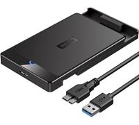Meofia Caja Disco Duro 2.5 "con Cable USB 3.0 a Sata Carcasa Disco Duro 2,5 para HDD y SSD SATA I/II/III de 9,5mm 7mm, Sopporta UASP, Windows XP Vista, Mas OS, PS5/4/3, Xbox, Linux, Chrome OS etc.