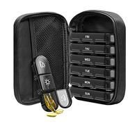 Meogromp Estuche Organizador de Pastillas Semanal 3 Veces un DíA Pastillero de Viaje PortáTil 7 DíAs Bolsa de Lona para Medicina de Vitaminas