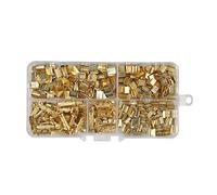 Meogromp Kit de Crimpado de Terminales de Anillo de Cobre en Forma de U de 500 Piezas Surtido de Cable No Aislado Conector EléCtrico de 454TABC