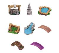 Meogromp Kit de Puente de Estanque en Miniatura, Figuritas, en Miniatura, Gnomo de JardíN de Hadas, Terrario de, Adorno de Bricolaje, DecoracióN de JardíN