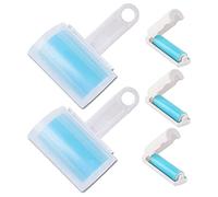 Meogromp Rodillo de Pelusas Lavable Paquete de 5, Removedor de Pelusas de Adhesivo Reutilizable para Mascotas con Cubierta para Ropa, Pelos de Mascotas, Asientos de Coche