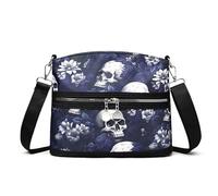 MEOKIM Bolso de hombro con calavera para mujer, cartera gótica con calavera Y2K, mochila hippie callejera, Púrpura, Talla única