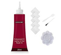 Meomeland - Kit avanzado de reparación de cuero para coches, gel de reparación de cuero de 20 ml para asientos de coche, vinilo y piel (rojo vino)