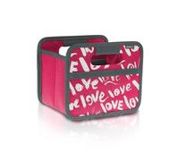 Meori Faltbox Mini Berry Pink/Love 16,5x12,5x14cm abwischbar, Stabil, Polyester Schreibtisch Badezimmer Flur Staubox Stifte Accessoires Aufbewahren Caja Plegable, poliéster