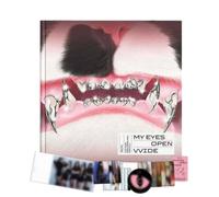 MEOVV - Libro de fotos con texto en inglés "MY EYES OPEN VVIDE (Hands Up) Ver [GRILL Ver.] Libro de fotos + CD + juego de tarjetas fotográficas + juego de postales + paquete de calcomanías + póster