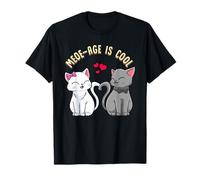 Meow-age Is Cute Cats Pareja Divertida Cita De Amor Camiseta