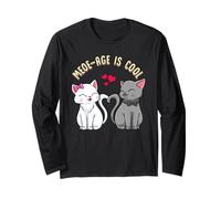 Meow-age Is Cute Cats Pareja Divertida Cita De Amor Manga Larga