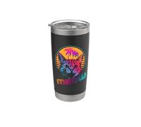 Meow Cat Outrun Retro 80s Vintage Funny Cats Lover Vaso térmico de acero inoxidable de doble pared