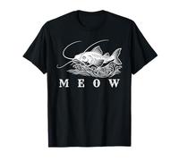 Meow Catfish Catfishing Wave Funny Fishing Japanese Ukiyo-E Camiseta