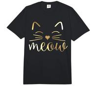 Meow Cute Cat Face Frase Divertida para Fans de los Gatos Comfort Colors Adult Heavyweight T-Shirt