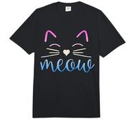 Meow Cute Cat Face Frase Divertida para Fans de los Gatos Comfort Colors Adult Heavyweight T-Shirt