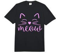 Meow Cute Cat Face Frase Divertida para Fans de los Gatos Comfort Colors Adult Heavyweight T-Shirt