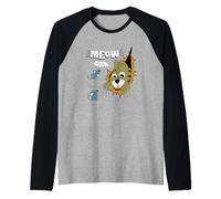 Meow Finding Mouse, Cats & Mice Illustration Graphic Designs Camiseta Manga Raglan