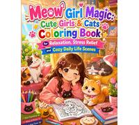 Meow Girl Magic: Cute Girls & Cats Coloring Book for Relaxation, Stress Relief and Cozy Daily Life Scenes: A Cozy and Adorable Coloring Book with ... Cats for Calm Mindfulness and Creative Fun