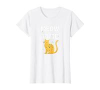 Meow Is Not The Time: Reloj de Gato caprichoso Camiseta, Mujer, Blanco, XXL