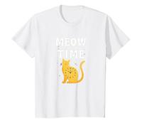 Meow Is Not The Time: Reloj de Gato caprichoso Camiseta, Niños, Blanco, 12 años