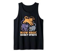 Meow Magic Quirky Spirits, amante de los gatos, felino, mascota, maullido, amor, gato Camiseta sin Mangas