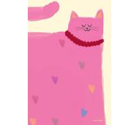 Meow Mango: Funky Pink Cat with Hearts | Hardcover Lined Cat Notebook | Cute Whimsical Cat Diary | Aesthetic Hardcover Cat Journal | 6x9 190 Pages | Cat Mom Gift
