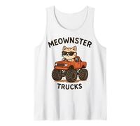 Meow Monster Truck Lindo Gatito Divertido Animal Gato Amante Niños Camiseta sin Mangas