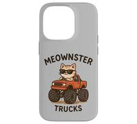 Meow Monster Truck Lindo Gatito Divertido Animal Gato Amante Niños Carcasa para iPhone 14 Pro