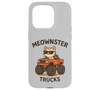 Meow Monster Truck Lindo Gatito Divertido Animal Gato Amante Niños Carcasa para iPhone 15 Pro