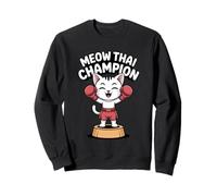 Meow Thai Cat Funny Muay Thai Boxeo Niños Sudadera