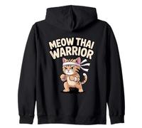 Meow Thai Cat Funny Muay Thai Boxeo Niños Sudadera con Capucha
