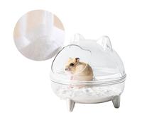 Meow&Woof Contenedor de baño de arena para hámster, caja de arena grande para inodoro y jerbo, pequeña chinchilla, caja de baño de arena para accesorios de jaula de hámster, 4.7 x 4.3 pulgadas + 500 g