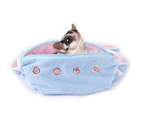 Meow&Woof Sugar Glider - Bolsa de Transporte para Mascotas pequeñas con Correa para abrazar a Hurones, Ratas, erizos, hámsteres, al Aire Libre, Color Azul