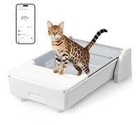 Meowant Arenero Gatos Autolimpiable con Sistema de Triple Motor | Doble Rastrillo/ Gestión Inteligente vía App /Espacios Abiertos/Antipellizco/Ultrasegura/Desodorante