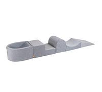 MEOWBABY 200x45cm Parque Infantil con Pelotas y un Kit de Espuma para Niños Conjunto de Piscina de 5 Elementos Módulo de Espuma Hecho en EU Gris Claro