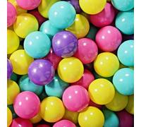 MEOWBABY 400 ∅ 7Cm Bolas Certificadas para Niños Bolas de Baño de Colores Bolas de Plástico para Niños Piscina Fabricadas en EU Turquesa/Lila/Rosa Oscuro/Limón