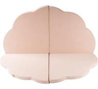 MeowBaby Alfombra de juego para niños, nube 160x160cm, terciopelo, ecry