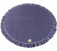 MeowBaby Alfombra de juego para niños, redonda 100cm, terciopelo, gris-azul