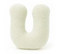 MeowBaby - Almohada Infantil con Forma de Letra “U” Color Crema “Bearly U”