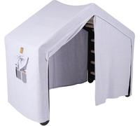 MeowBaby Casa grande con escalera plegable para niños negro, carpa gris-azul