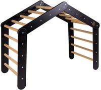 MeowBaby Escalera de gimnasio 112x61x94cm triángulo de escalada pikler, negro