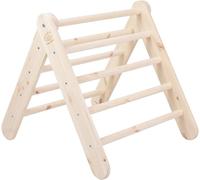MeowBaby Escalera plegable para niños 60x61 cm, de madera, natural