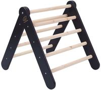 MeowBaby Escalera plegable para niños 60x61 cm, de madera, negro